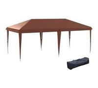 Outsunny Tonnelle Pliante 3x6m tonnelle de Jardin extérieur Barnum de Jardin Pop-up Pliant Sac Inclus Acier époxy Oxford Haute densité Marron