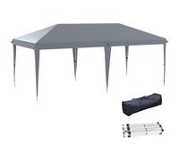 Outsunny Tonnelle Pliante 3x6m tonnelle de Jardin extérieur Barnum de Jardin Pop-up Pliant Sac Inclus Acier époxy Oxford Haute densité Gris Clair