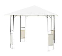 Tonnelle Barnum Pavillon De Jardin Dim. 3l X 3l X 2,6h M M?Tal ?Poxy Toile Polyester Haute Densit? Cr?Me