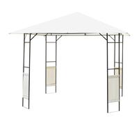 Tonnelle Barnum Pavillon De Jardin Dim. 3l X 3l X 2,6h M Métal ?Poxy Toile Polyester Haute Densit? Cr?Me
