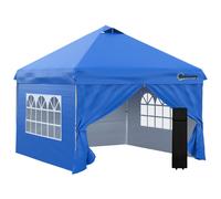 Tonnelle barnum pliant pop-up 3L x 3l x 2,84H m 4 parois latérales amovibles 2 fenêtres + sac de transport métal Oxford bleu Bleu G