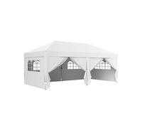 Outsunny - Tonnelle pliante pop-up 3x6 m - 6 parois, trous de drainage, sac inclus - Blanc