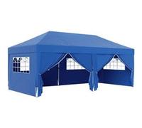 Outsunny Tonnelle pliable pop-up 5,9 x 2,95 x 2,85 m – 6 parois amovibles, 4 fenêtres – Bleu