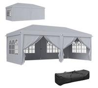 Tonnelle barnum pliant pop-up imperméabilisé 5,85L x 2,95l x 2,7H m 6 parois latérales amovibles 4 fenêtres + sac de transport gris Gris G