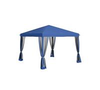 Tonnelle barnum pliant style colonial 2,95L x 2,95l x 2,6H m 4 moustiquaires + sac de transport bleu