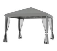 Tonnelle barnum pliant style colonial 2,95L x 2,95l x 2,6H m 4 moustiquaires + sac de transport gris Gris G