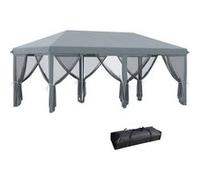 Tonnelle Barnum Pliant Style Colonial Dim. 5,85l X 2,95l X 2,7h M 6 Moustiquaires Sac De Transport Gris