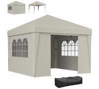 Tonnelle Barnum Pop-Up 3 X 3 X 2,75 M Anti-Uv 30+ Sac Transport Et Lestage Inclus Blanc