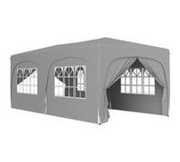 Tonnelle pliante 3 x 6m Pop Up - Outsunny - Hauteur ajustable - sac de transport et sacs de sable - Gris clair