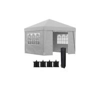 Tonnelle barnum pop-up pliant 2,98l x 2,98l x 2,75h m sacs de lestage et transport inclus gris