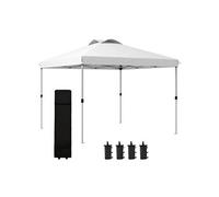 Tonnelle barnum pop-up pliant 3 x 3 m sac de transport à roulettes blanc