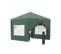 Outsunny Tonnelle de jardin Tente réception pop-up pliant 3x3 m Acier 4 parois amovibles Vert