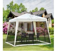 Tonnelle barnum style colonial dim. 3L x 3l x 2,45H m 4 moustiquaires 2 zippées beige noir