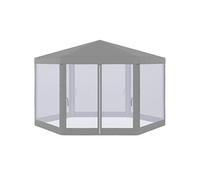 Outsunny Tonnelle Barnum Tente de réception hexagonale Style Cosy métal Polyester Gris