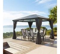 Tonnelle De Jardin En Aluminium Belize - 3 X 3,6 M - Hespéride Gris