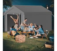Tonnelle- Carport Auto Multifonctionnel et Grande Tente de Garage avec Toile imperméable, Porte et Protection UV