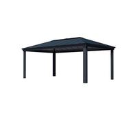 Tonnelle Dallas aluminium et toit polycarbonate Canopia gris 3,64 x 6,12 m