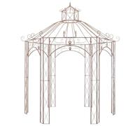 Tonnelle de jardin 3 m Fer marron forgé Gazebo de rose | Fer forgé, style vintage, plantes grimpantes, décoration de jardin, zone d'ombre, forme d'arc, véranda, espace extérieur