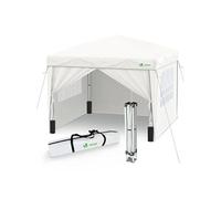 VOUNOT Tonnelle de Jardin 3x3m Pliable avec portes et fenêtres Blanc