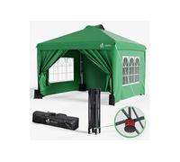 Tonnelle de Jardin 3x3m POP UP installation facile avec portes et fenetres Vert
