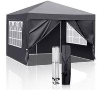 Tonnelle de Jardin,3X3m Tonnelle Pliante POP-UP avec 4 Parois Latérales - Tente Imperméable ,Protection du Soleil UV 50+