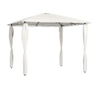 Tonnelle de Jardin, 3x3x2.6 m avec Toit 160 g/m², Structure Acier Robust, Pergola Jardin Exterieur avec Couver-Poteaux, pour Terrasse, Jardin, Événements Extérieur, Couleur Crème