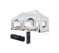 vounot Tonnelle de Jardin Extérieur 3x6m Barnum Pliant avec 6 Parois Amovibles et 6 Sacs de Sable Tente de Reception Imperméable et Anti-UV pour Camping Festival Mariage Sac de Transport Inclus Blanc