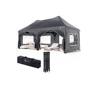 Tonnelle de jardin 3x6m Pliable Barnum avec 6 parois amovibles Gris