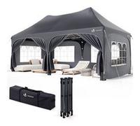Tonnelle de jardin 3x6m Pliable Barnum avec 6 parois amovibles Gris