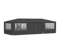 Tonnelle de jardin 4 x 9 x 2,75 m anthracite avec parois latérales