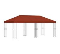 Tonnelle de jardin 6 x 3 m terre cuite avec parois latérales en filet | Polyester imperméable, fermetures , toit de circulation de l'air, spacieux, pour événements en plein air