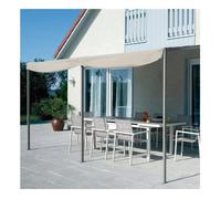 Tonnelle de jardin adossée Pergola 4 x 3 m toile taupe 4x3 metres