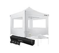 BARNUM - TECTAKE - Tonnelle 3 x 3 m avec 4 rideaux OLIVIA Cordes de serrage piquets et sac de transport inclus - Blanc