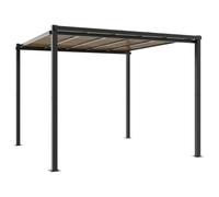 Tonnelle de Jardin Anthracite 3x3 m Aluminium | Cadre aluminium robuste, toit PC résistant eau et UV, grand espace familial, patio, repas, méditation