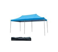 tonnelle de jardin auvent pliant bleu 3 x 6 mavec piquet de terre en fer,sac de transport en tissu oxford