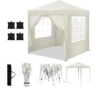 Tonnelle de Jardin avec 4 Sacs de Sable - WOLTU Tente Pliante - 2x2m - Beige W0UETT0839