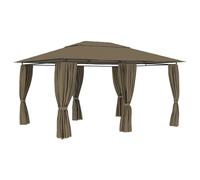 Vidaxl Chapiteau De Jardin Avec Rideaux 4x3 M Taupe 180 G/M²