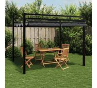 Tonnelle de jardin avec toit rétractable taupe 3x3 cm aluminium vidaXL