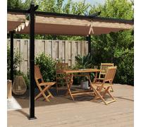 Tonnelle de Jardin avec Toit Rétractable Terrasse Extérieur Aluminium vidaXL