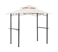 Tonnelle de Jardin Beige en Acier et Polyester 240 x148 cm Pavillon Rectangle N