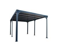 Tonnelle de jardin en alu et polycarbonate Dallas 4300 Canopia gris anthracite 426x309cm