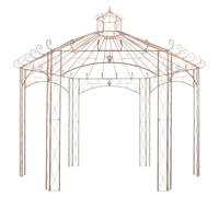 Tonnelle de jardin en fer forgé marron vieilli 4 m