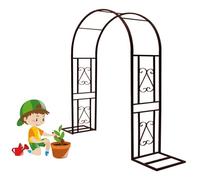 Tonnelle de Jardin en métal pour pelouse extérieure, terrasse, Gazebo, Mariage, Plantes grimpantes, Treillis de rosiers Robuste, Treillis de Jardin en Acier (Marron, 220 x 40 x 230 cm)