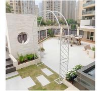 Tonnelle de jardin en métal robuste - 350 x 270 cm - Pergola en treillis blanc pour plantes grimpantes, arche de mariage en plein air, décoration de pelouse robuste avec supports de base, parfaite