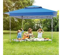 Tonnelle de Jardin Extérieur 3×3, Stable, Pop-up Portable Gazebo, Protection UV 50+, Tente de Réception avec 4 PCS Sac de Sable, Sac de Transport à roulettes, pour extérieur marché Jardin Bleu
