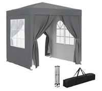 Tonnelle de jardin extérieure - tonnelle pliante pop-up - Outsunny - hauteur réglable - Anti-UV - cadre en acier - 2 x 2 m - gris
