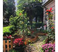 Tonnelle de jardin extra haute en métal noir - Arche parfaite pour plantes grimpantes, mariages, pergolas, vignes, décoration extérieure, treillis avec bases stables