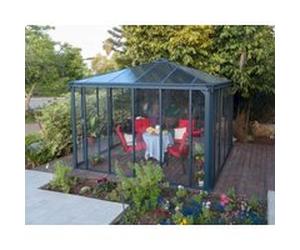 Tonnelle de jardin fermée autoportante Ledro 3.6x3.6m Gris