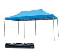 tonnelle de jardin auvent pliant bleu 3 x 6 mavec piquet de terre en fer,sac de transport en tissu oxford