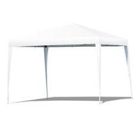 tonnelle de jardin pliante blanche 3 x 3 x 2,5 m hauteur réglable anti-UV résistant à l'eau, sac de transport inclus